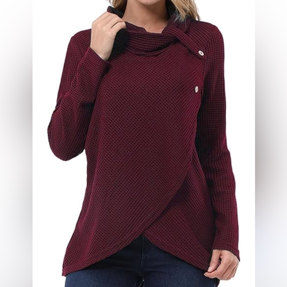 Red Cowl Neck Sweater